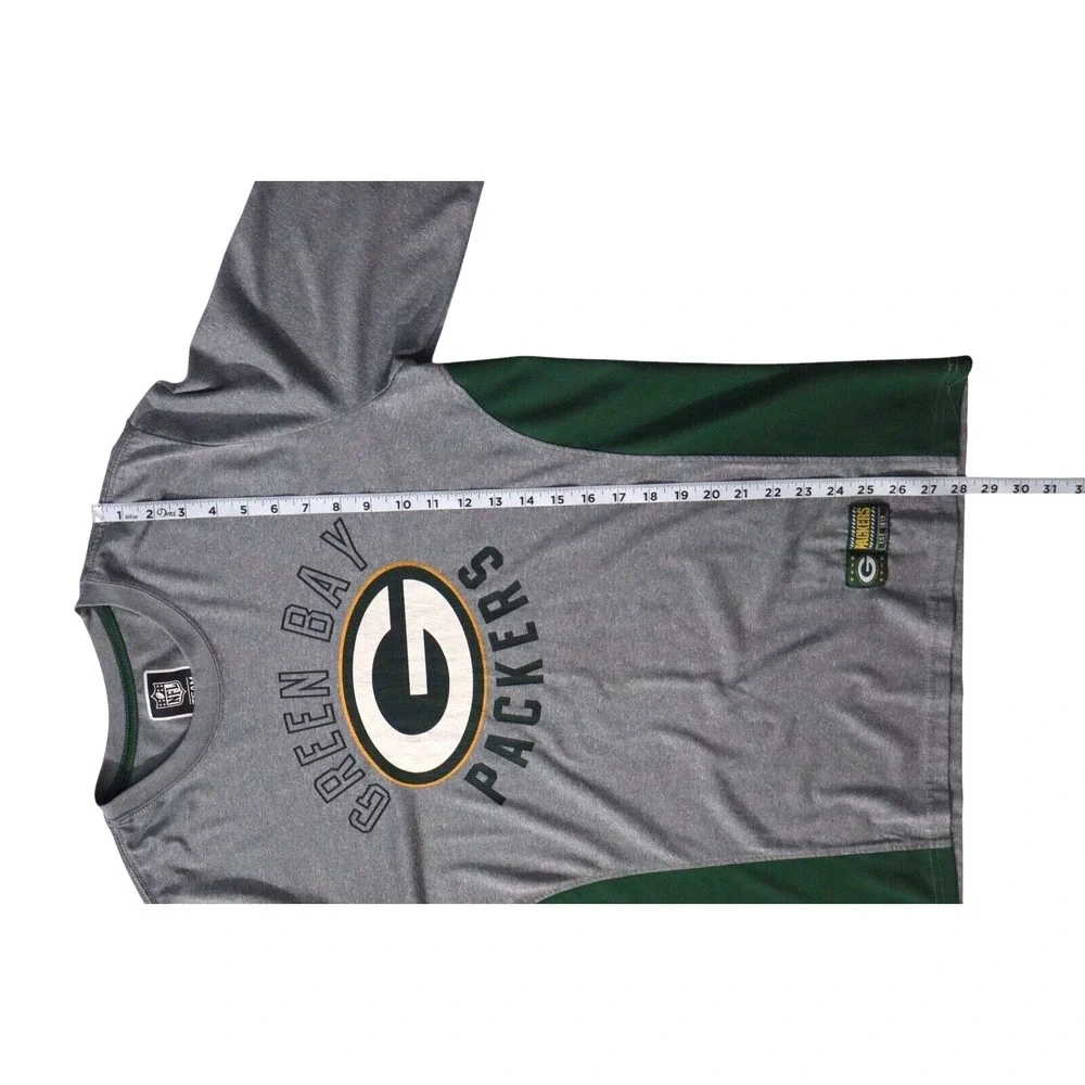 Green Bay Packers Mens‎ Shirt Large Gray Green Long Sleeve Pullover NFL